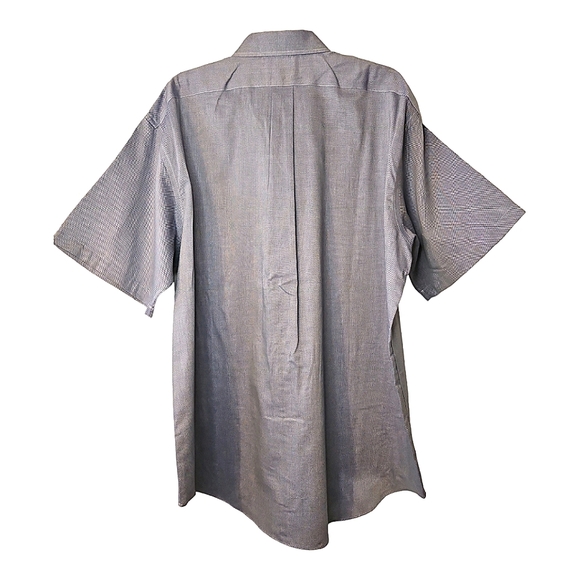 D. CREMIEUX Blue Chambray Short Sleeve Button Down Shirt; XL; 100% Cotton - Picture 2 of 5